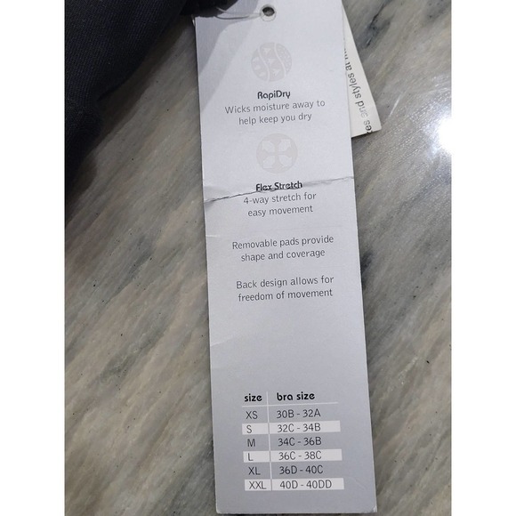 Ideology Women's Small Black Racerback Cutout Sports Bra NWT - Picture 8 of 11